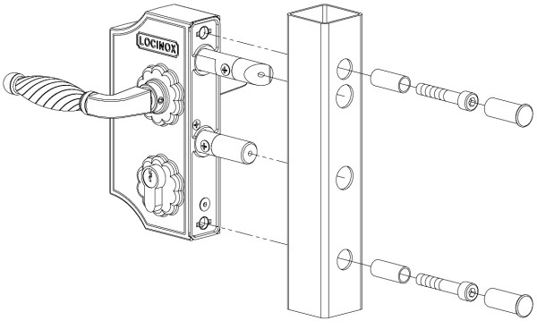 Ziergitterschloss, klein 40-50mm, moosgrün