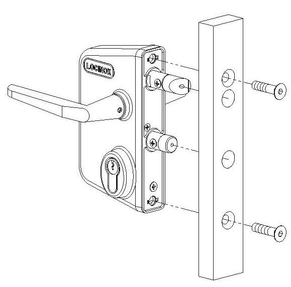 Locinox Drehtor Anschraubschloss Flachprofil