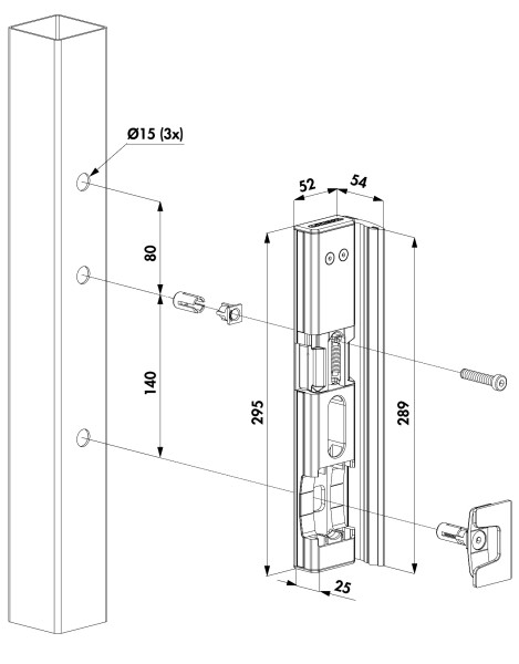 Elektrischer Türöffner Modulec-SH-E anthrazit